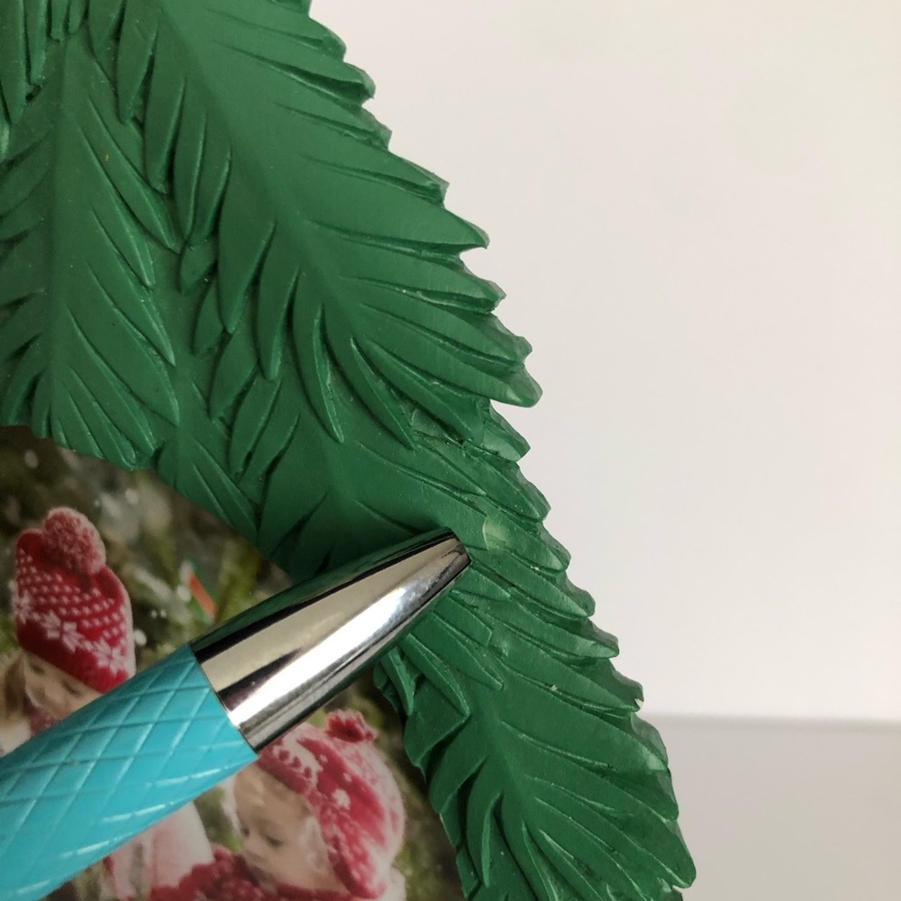 Christmas Tree Picture Frame Resin Isaac Jacobs 4x4 inch  photo Green gold star - Picture 4 of 8